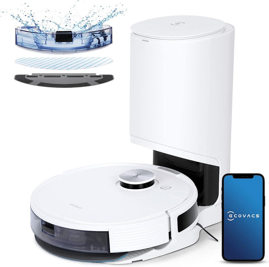 ECOVACS DEEBOT N10 PLUS - 4300Pa, automātiskā izsūkšanas stacija, mazgāšanas funkcija, TrueMapping 2.0, paklāju atpazīšana.
