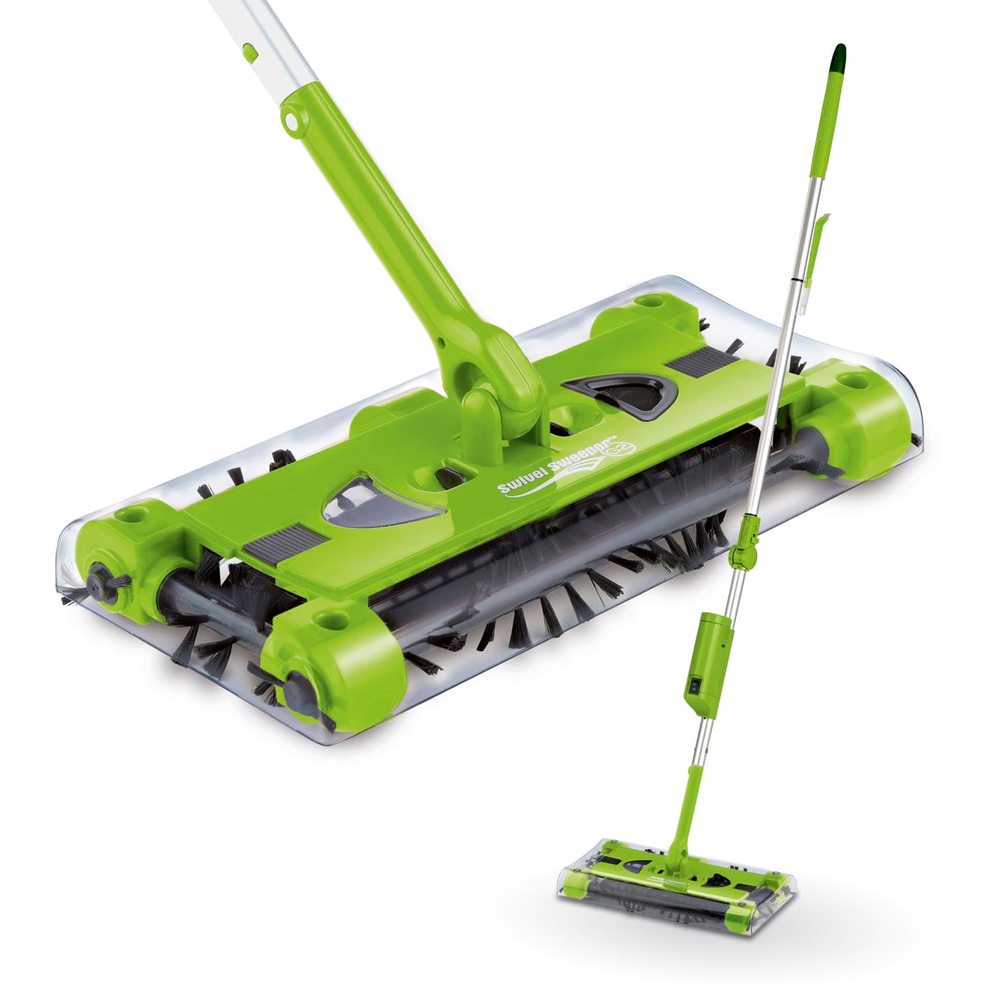 Elektriskais slotas tīrīšanas rīks Swivel Sweeper Akku-Besen - bezvadu, bez maisa, uzlādējams, grīdas slaucīšanai ar 360° rotāciju un ergonomisku locītavu
