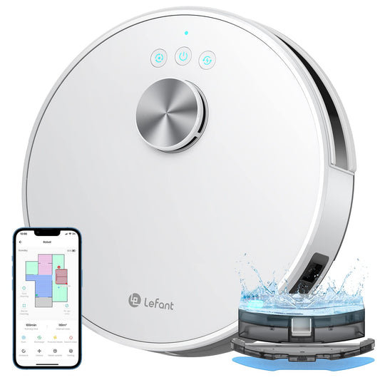 Lefant tīrīšanas robots - 4000 Pa jauda, 2-in-1, LiDAR navigācija, virtuālās zonas, savienots ar Alexa/App/WiFi.