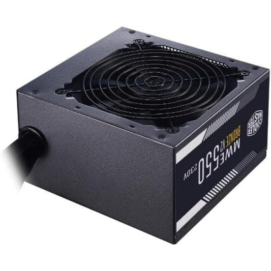 Cooler Master MWE 550 Bronze 230 V V2 - 80 Plus Bronze PSU, temperature-sensitive HDB fan, DC-DC design, single rail, 12V.