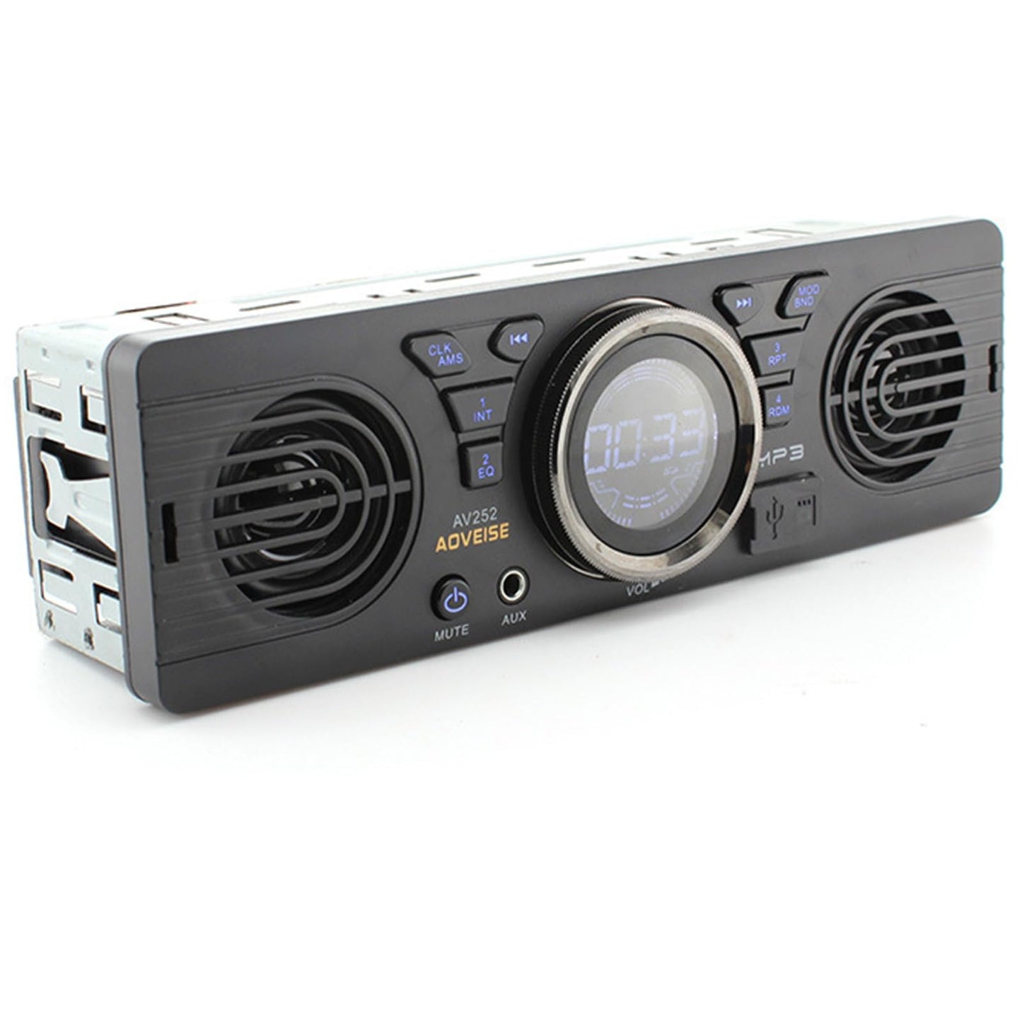 1 DIN automagnetola GOFORJUMP 12V ar MP3 atskaņotāju, Bluetooth brīvroku sistēmu, stereo FM, USB, SD, AUX, iebūvētiem skaļruņiem