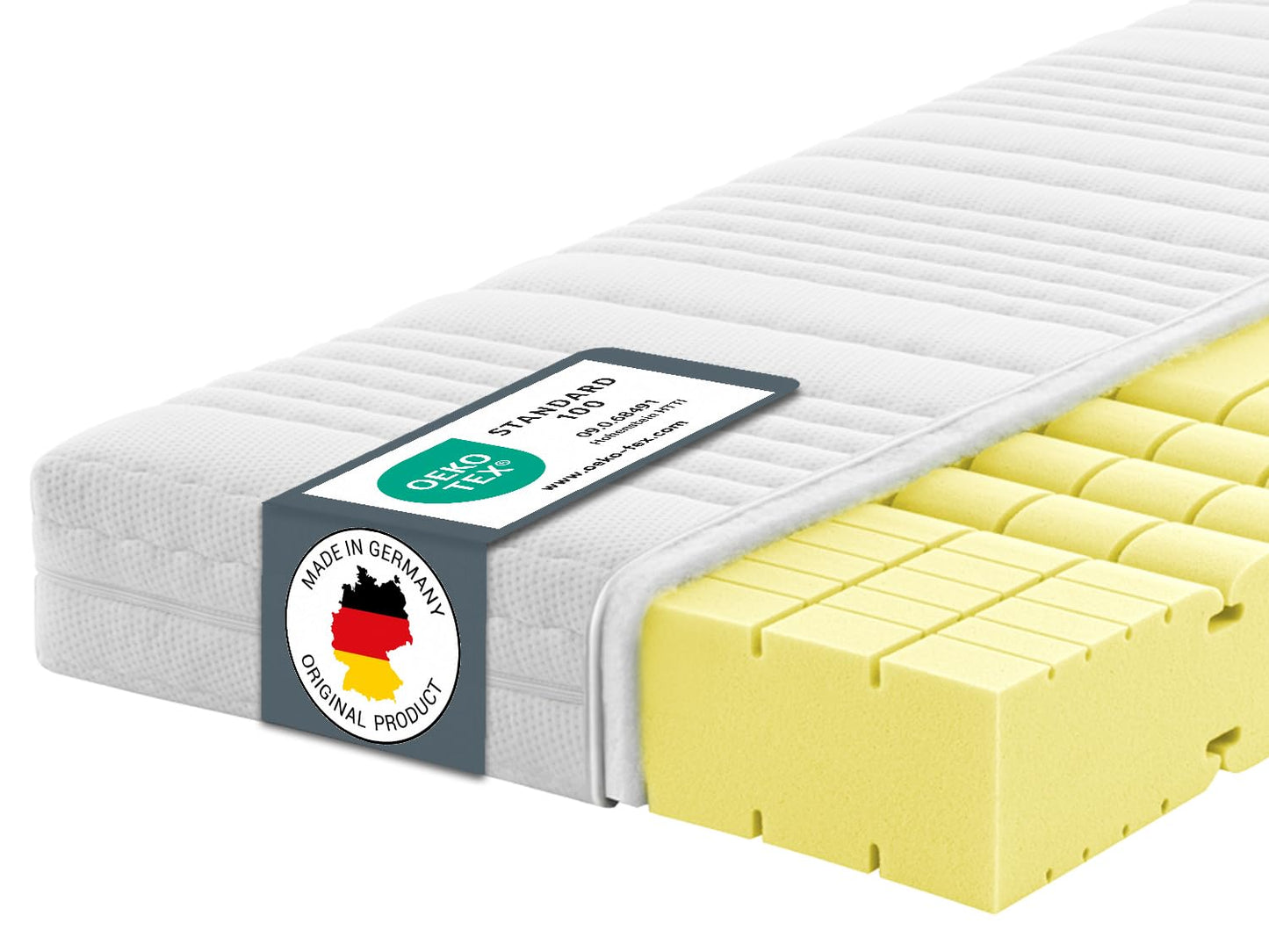 Matracis Ravensberger Matratzen Komfort-SAN®, cietības pakāpe H2 (RG 50), 90 x 200 cm, ar kokvilnas pārvalku