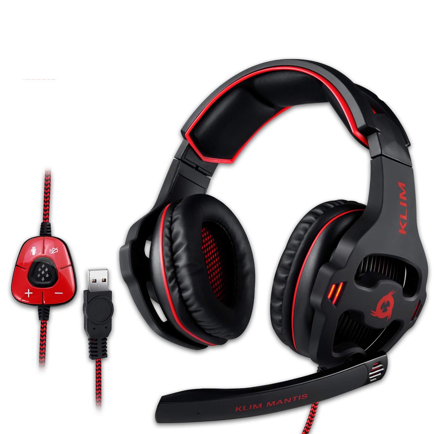 Spēļu austiņas ar mikrofonu KLIM Mantis, USB, 7.1 telpiskā skaņa, trokšņu slāpēšana, PC, PS4, PS5, Nintendo Switch, Mac