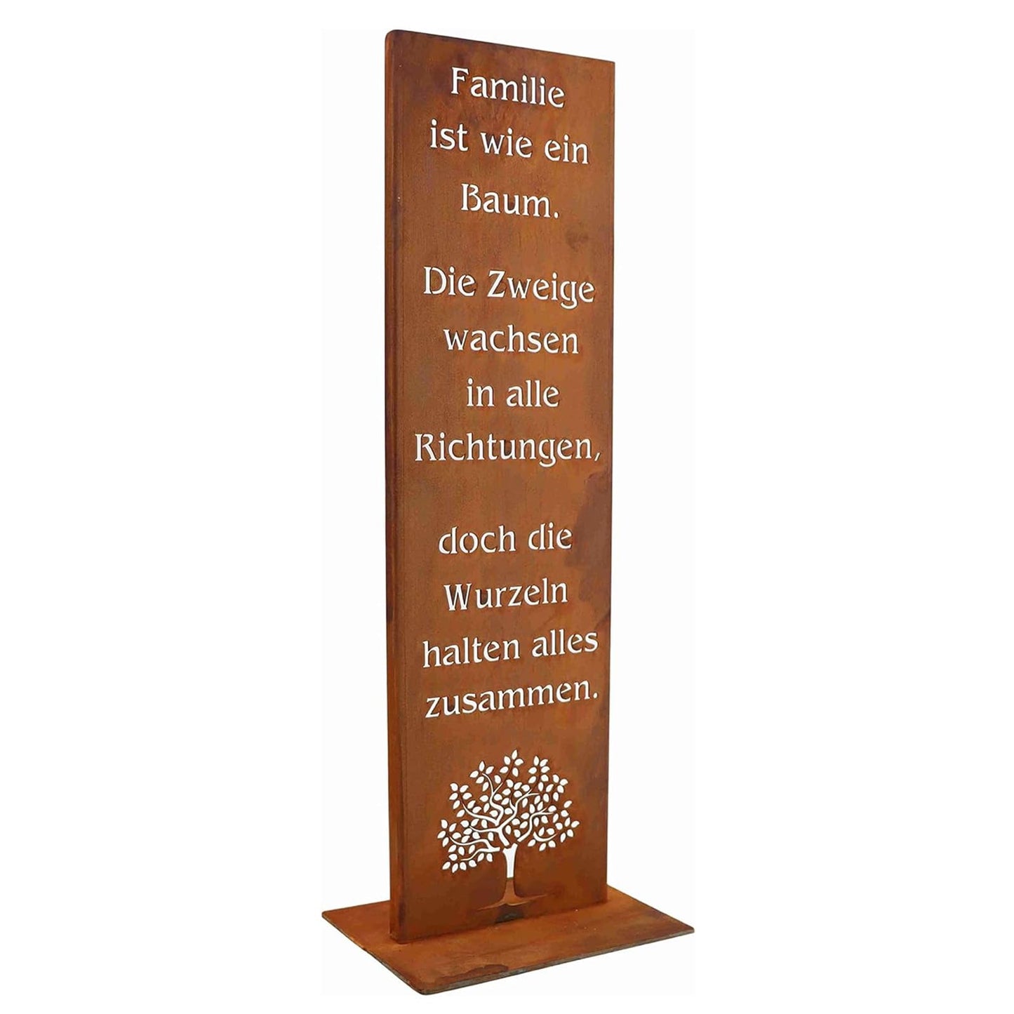 Rostikal dārza zīme ģimene 55 cm, īsta rūsas patina, dārza dekors, dāvana, laikapstākļiem izturīga