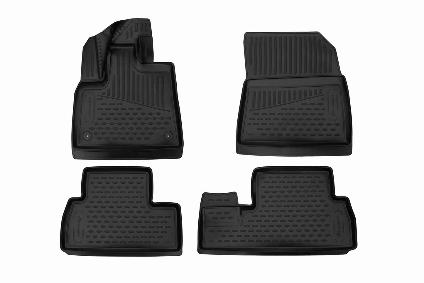 Element pielāgotas Premium 3D gumijas paklāji piemēroti Peugeot Rifter/Citroen Berlingo III MULTISPACE/Opel Combo E Life, 5 sēdvietas, 2018-2024, 4 daļas, melns