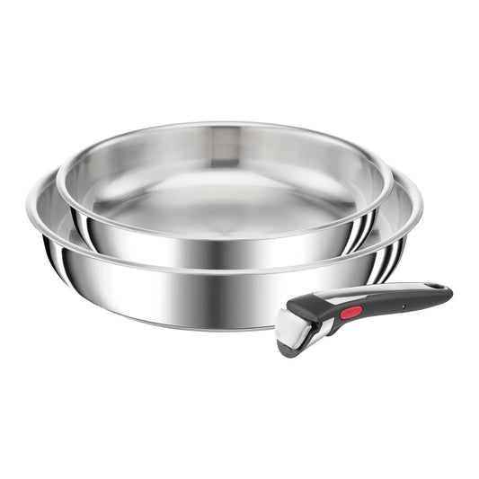 Tefal Ingenio Preference On komplekts - 3-daļīgs, nerūsējošais tērauds, indukcija, vietu taupošs, daudzpusīgi izmantojams.