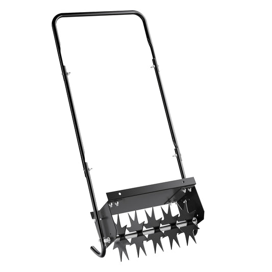 Rasen aerators Wiltec, 40 cm darba platums, 6,4 cm darba dziļums, skarifikators ar 5 tērauda adatu diskiem