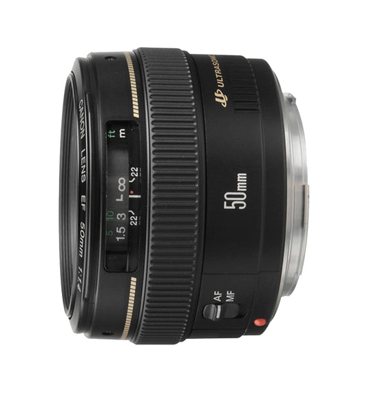 Canon objektīvs EF 50mm F1.4 USM objektīvs EOS (fiksētā fokusa attālums, 58mm filtra vītne, AF motors) melns