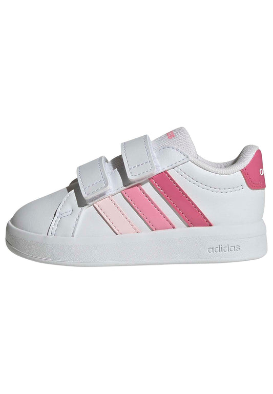 adidas bērnu apavi Unisex Baby Grand Court 3.0 Infants Shoes, FTWR White/Pink Fusion/Bliss Pink, 19 EU