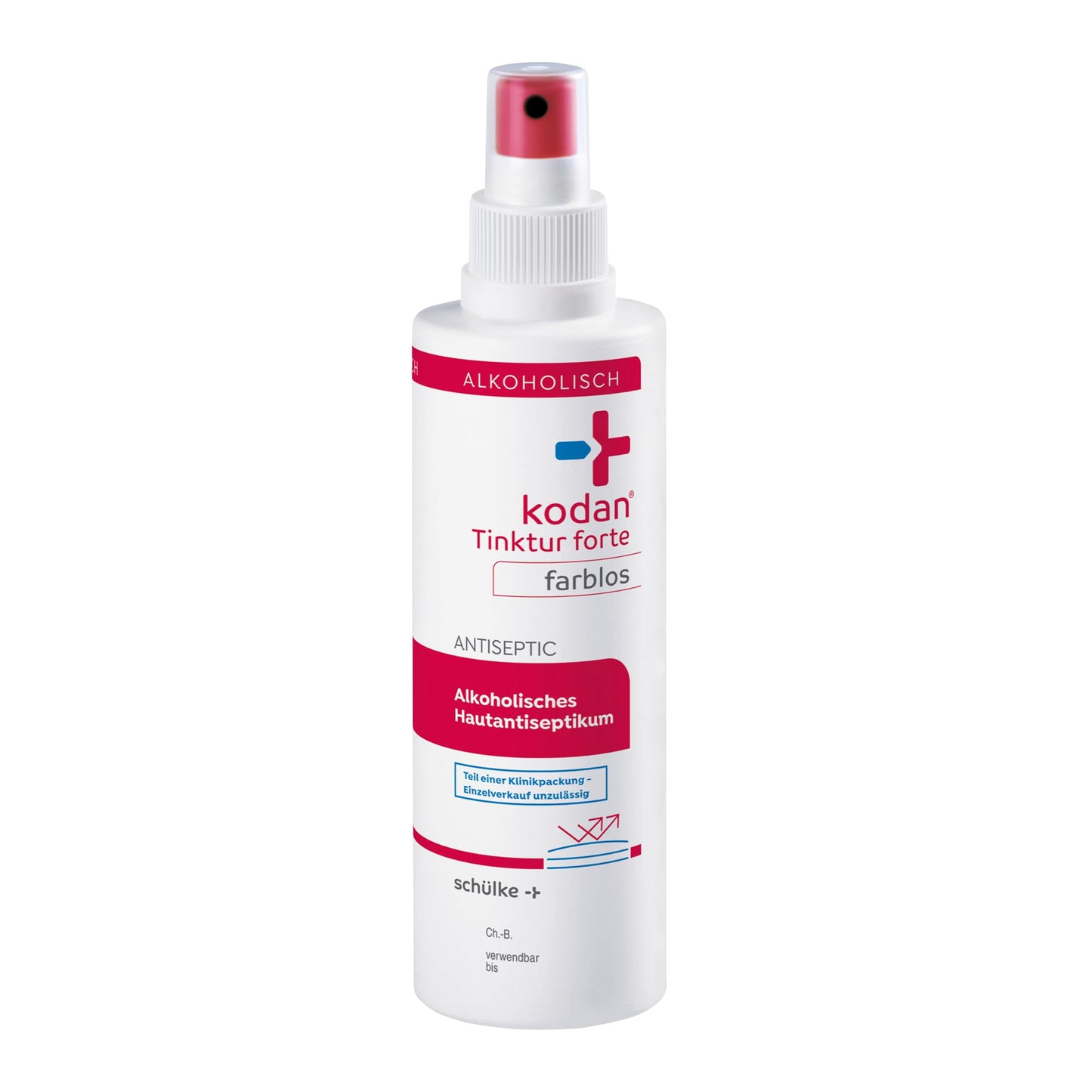 Ādas dezinfekcijas sprejs kodan® Tinktur forte, bezkrāsains 250 ml, 24 h ilgstoša iedarbība, antiseptisks līdzeklis pirms injekcijām, asins paraugu ņemšanas un operācijām