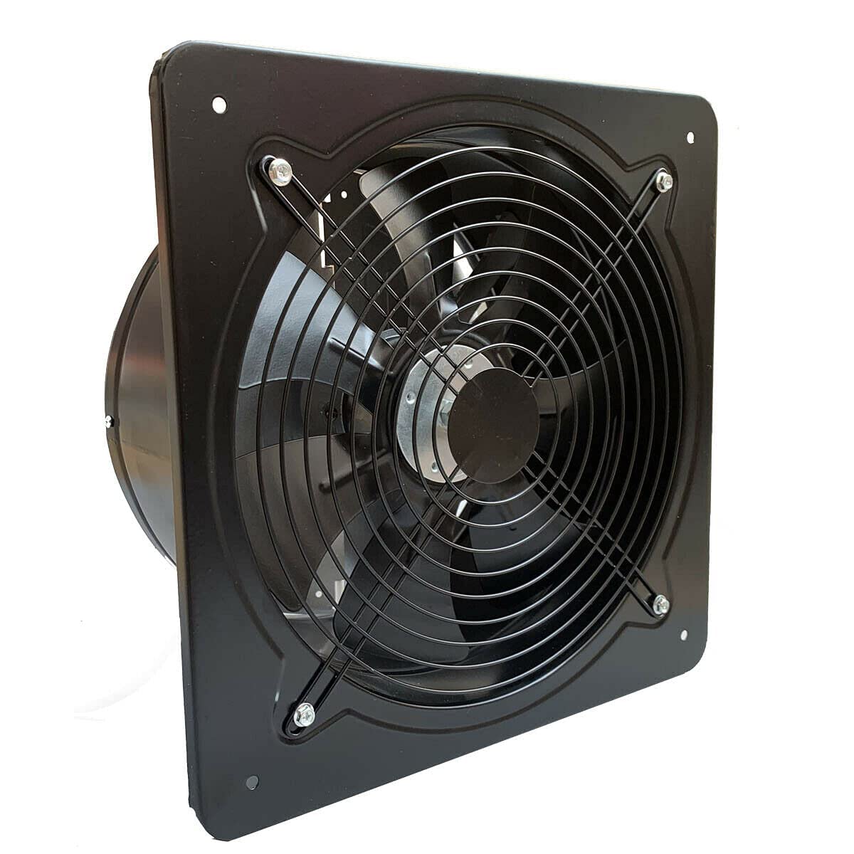 ECUTEE 120W 12 collu aksiālais ventilators 2650 m³/h nosūces ventilators 300mm aksiālais ventilators virtuves nosūces ventilators industriāls metāla ventilators sienas/griestu nosūces ventilators vannas istabai (plāksnes izmērs: 350 × 350mm)