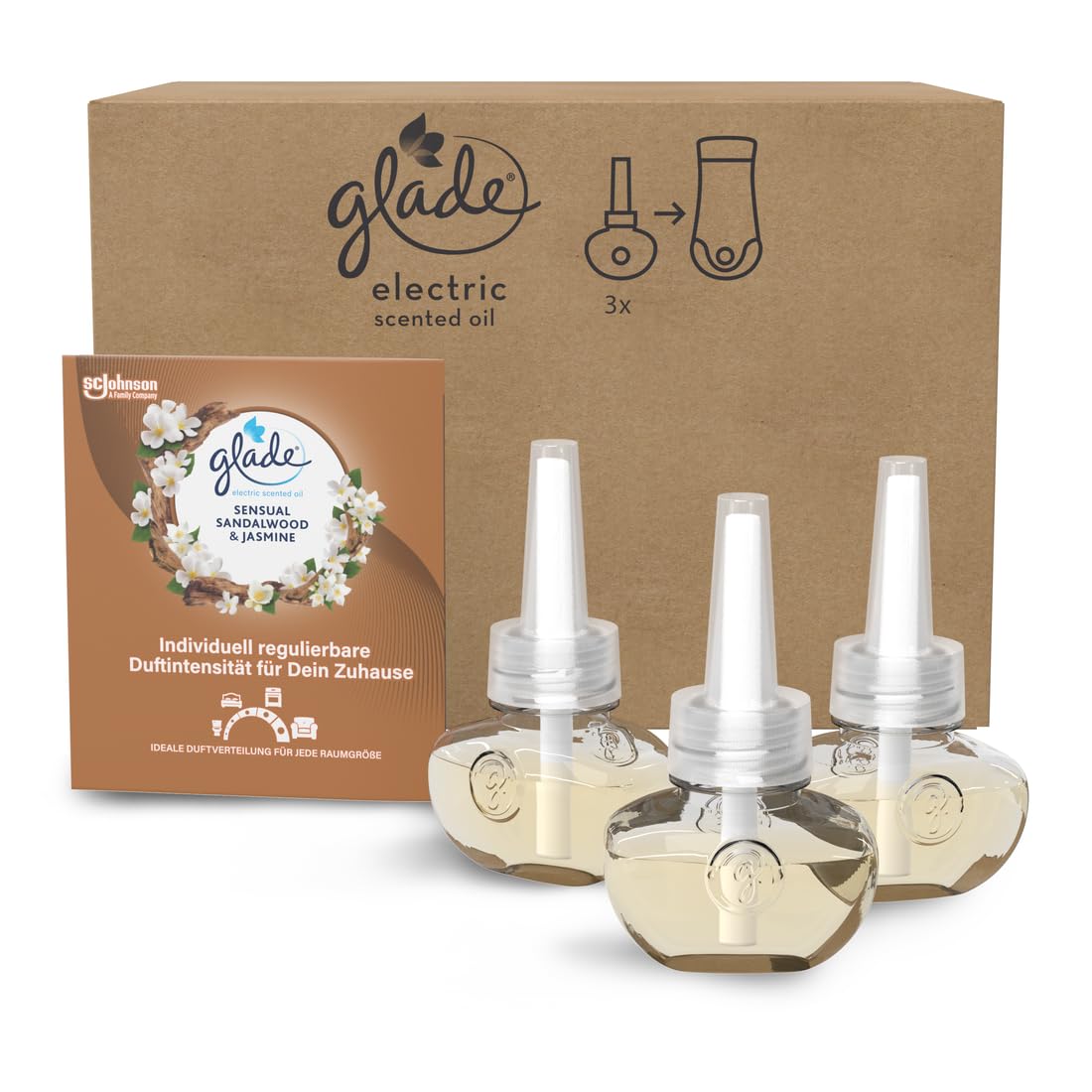 Glade elektriskā aromātiskā eļļa, telpu aromatizētāja uzpilde, 3 gab.