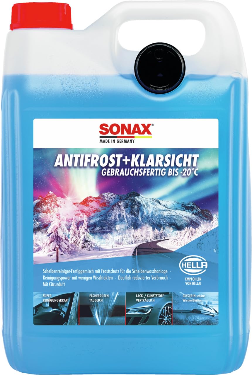 Stiklu mazgātājs SONAX AntiFrost+KlarSicht lietošanai gatavs līdz -20° C 5 litri