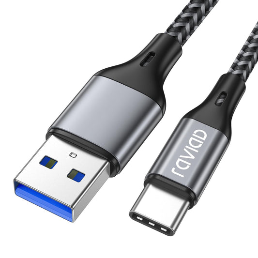 USB C kabelis 1M, RAVIAD USB 3.0 ātrās uzlādes un datu pārraides kabelis, 5Gbps