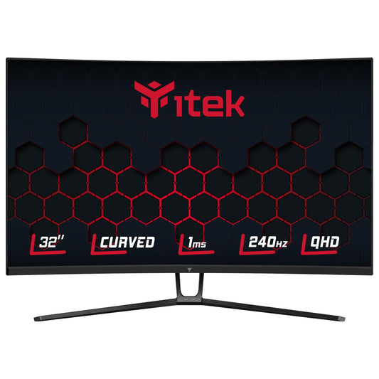 Itek GGC monitori - 32" izliekts R1500, QHD 2560 x 1440, 240 Hz, 1 ms, HDR 400, 2 x HDMI, 2 x DP, Adapt Sync