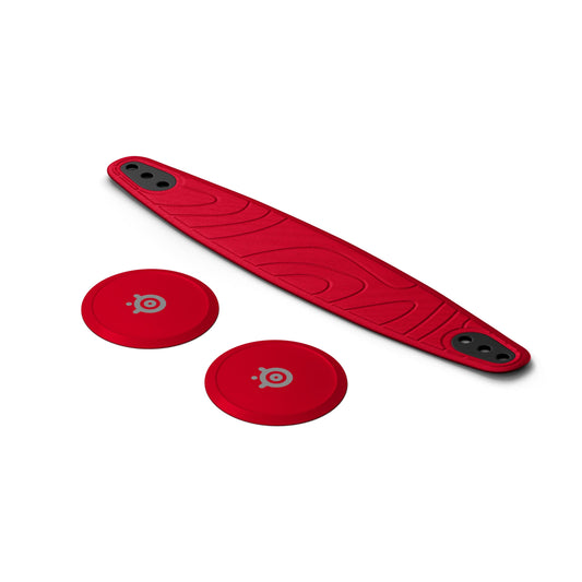 Steelseries Arctis Nova Booster Pack Cherry Red - divkrāsu neilona galvas lente, unikālas metāla skaļruņu plāksnes, ierobežots izlaidums