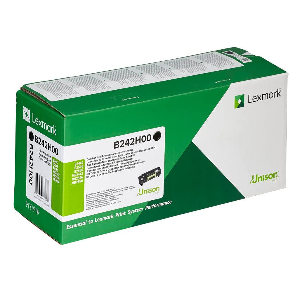 Lexmark B242H00 toner cartridge - high-capacity black toner for sharp, professional-quality prints.