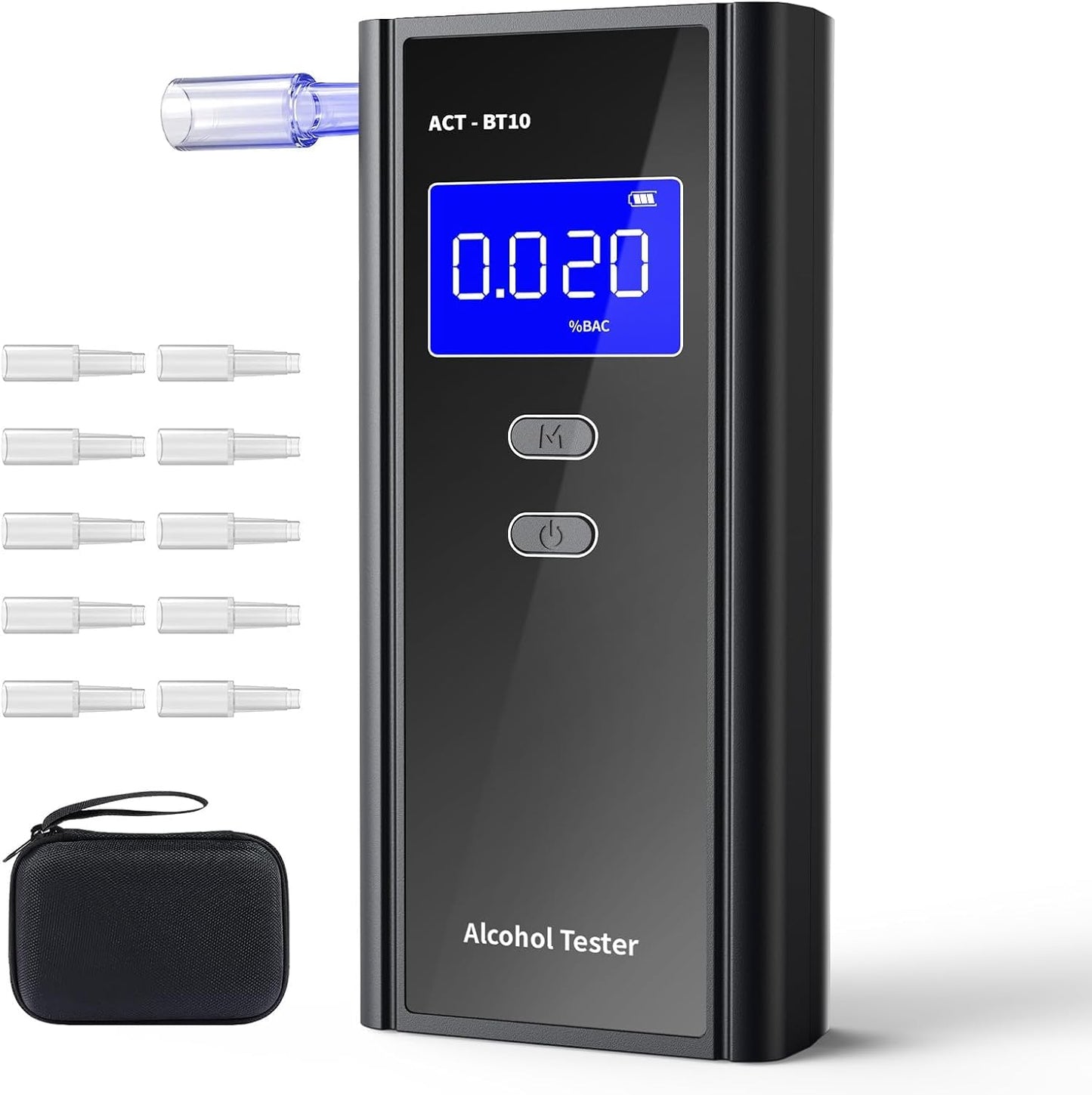 Alkohola testeris Milduall ar policijas precizitāti, profesionāls promiļu mērītājs ar digitālu LCD displeju, elpas alkohola testers ar 10 iemutņiem, precizitātes pakāpe āra ballītēm