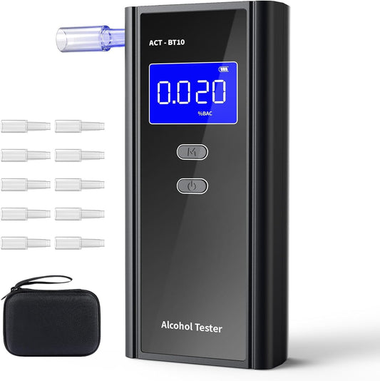 Alkohola testeris Milduall ar policijas precizitāti, profesionāls promiļu mērītājs ar digitālu LCD displeju, elpas alkohola testers ar 10 iemutņiem, precizitātes pakāpe āra ballītēm