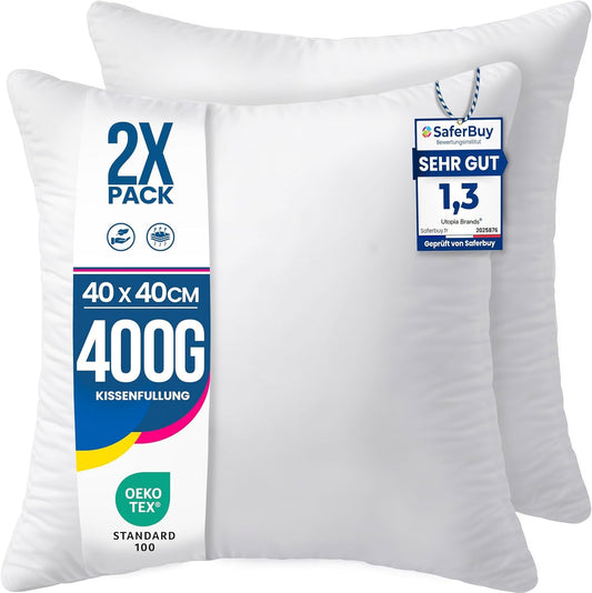 Dekoratīvie spilveni 40x40, Utopia Bedding, 2 gab., pildīti dīvāna un guļamistabas spilveni