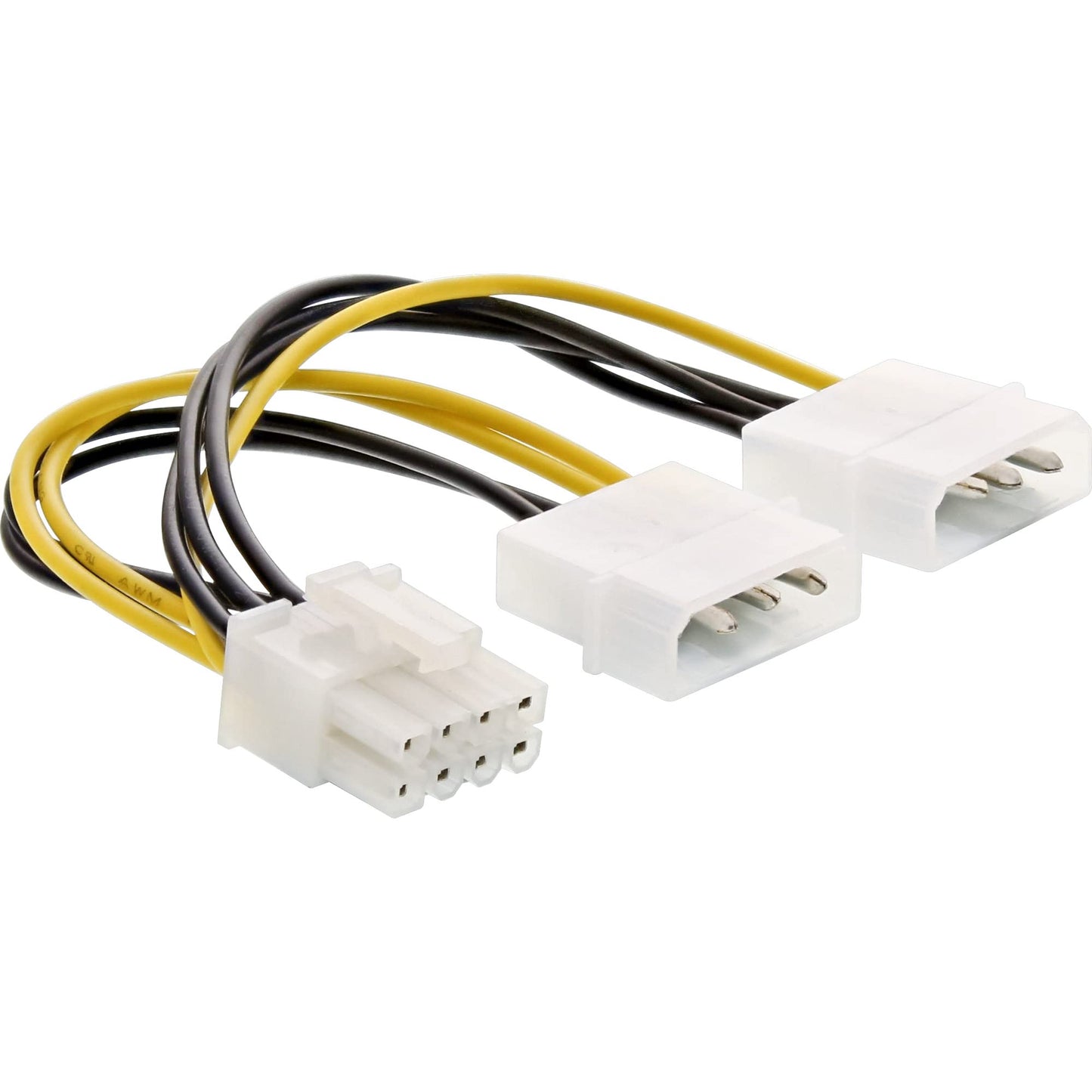 InLine 26628C iekšējais strāvas adapteris - 2x 4pol uz 8pol PCIe, 0,15m garums, ideāls grafiskajām kartēm.