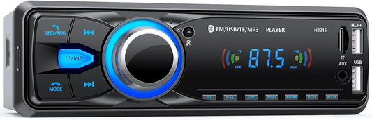 Auto magnetola 5060BT MP3 atskaņotājs ar Bluetooth, stereo, 2 USB pieslēgvietām, FM/TF/MP3 atskaņotāju, tālvadības pulti, AUX/SD, 1-DIN automagnetola ar Bluetooth brīvroku sistēmu