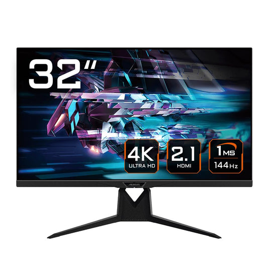 AORUS FI32U 31.5” 4K Gaming Monitor - 3840x2160 UHD, 144Hz, 1ms, FreeSync Premium Pro, HDMI 2.1, Display HDR400