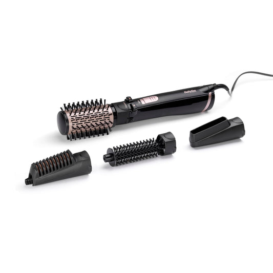 BaByliss Sausāšana, Iztaisnošana un Stils - Rotējoša siltā gaisa birste, 1000W jonu matu stilizētājs ar 4 uzgaļiem žāvēšanai, iztaisnošanai, apjoma radīšanai, melna, AS200E