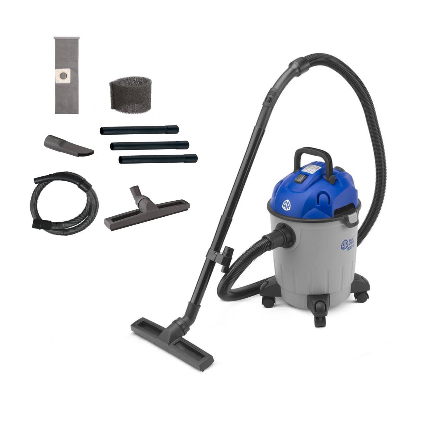 AR Blue Clean 3270 - 1200W wet and dry vacuum cleaner with 20L capacity, ideal for versatile cleaning tasks.