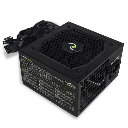 Tecnoware Power Systems - ATX 500W PSU, quiet 12cm fan, surge protection, 2x SATA, 1x 24-pin, 1x 12V 4+4-pin, black.