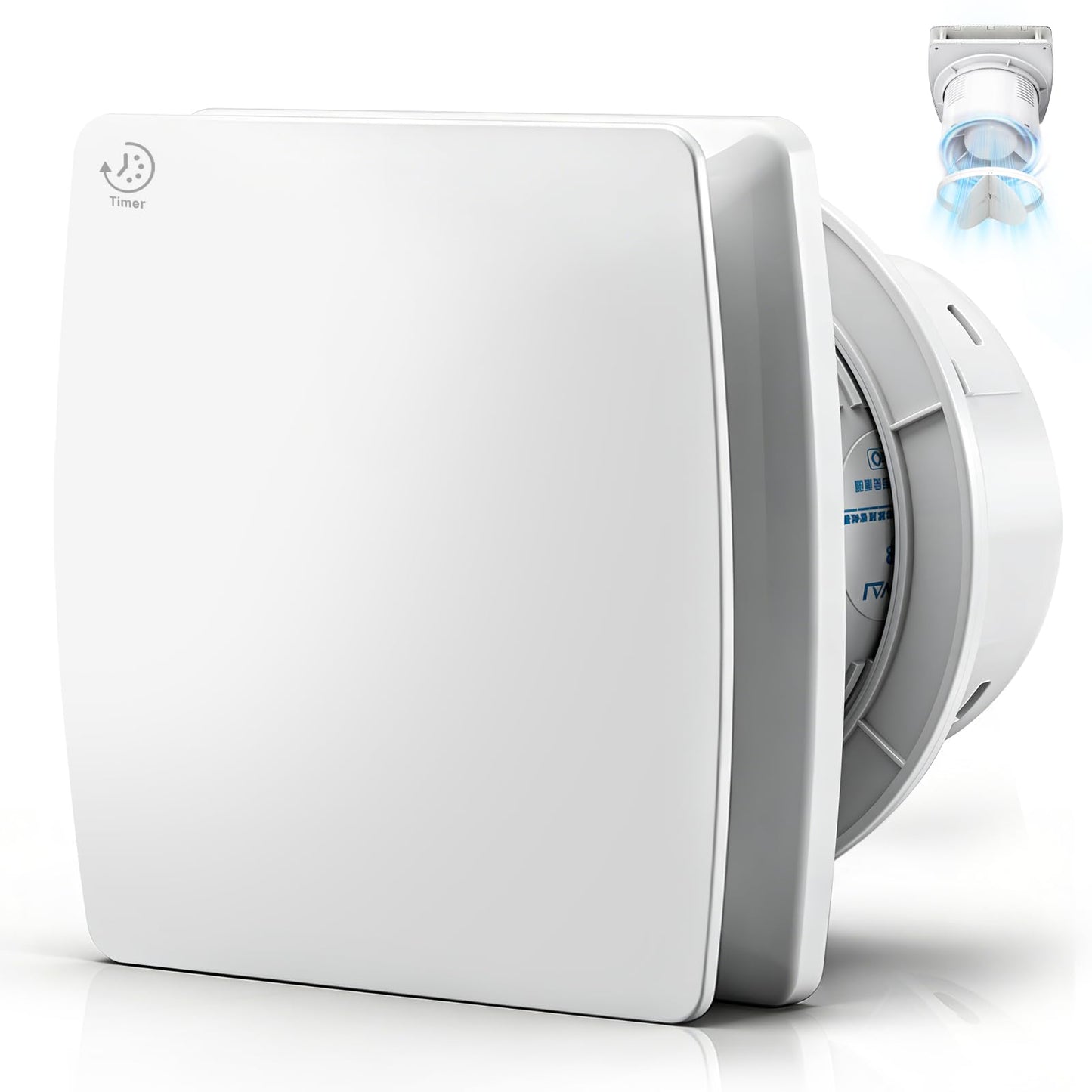 Vannas istabas ventilators 100mm ar taimeri un atpakaļvārsta klapi