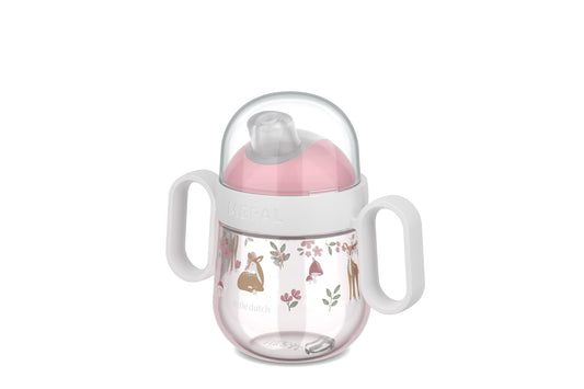 Mepal Mio Little Dutch pretpilēšanas mācību krūze, neiztek, ar caurspīdīgu vāku drošai lietošanai ārpus mājas, viegli satverami rokturi, 200 ml - Fairy Garden