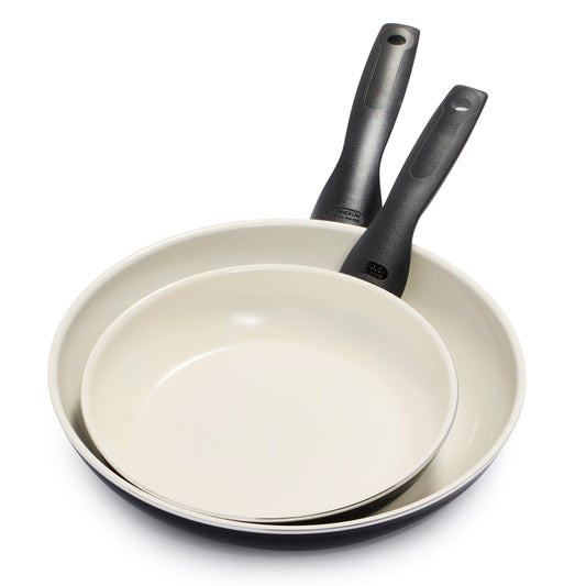 GreenPan Rio - 2-piece non-stick ceramic frying pan set, 20cm & 26cm, PFAS-free, oven-safe to 160°C, dishwasher-safe.