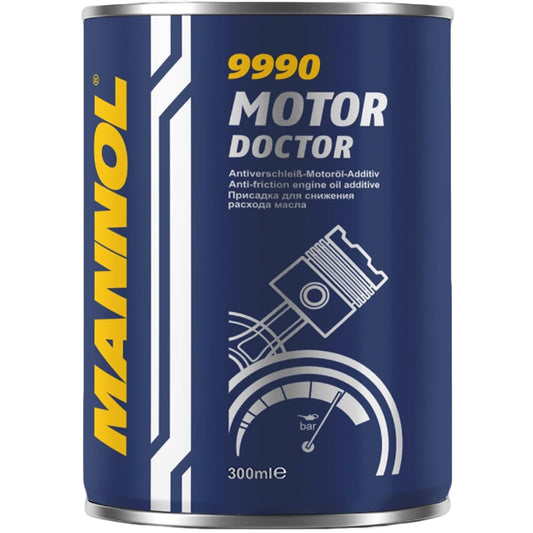MANNOL Motor Doctor 9990 - Multifunkcionāls piedeva dzinēja eļļai, palielina viskozitāti, samazina eļļas patēriņu un nodilumu, uzlabo auksto palaišanu un eļļas plēves stabilitāti, 300ml (MN9990-300)