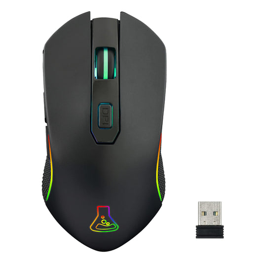 THE G-LAB Kult Xenon - bezvadu spēļu pele ar 5000 DPI, RGB-LED, 6 pogām, viegla un ātra - PC, PS5, Xbox One
