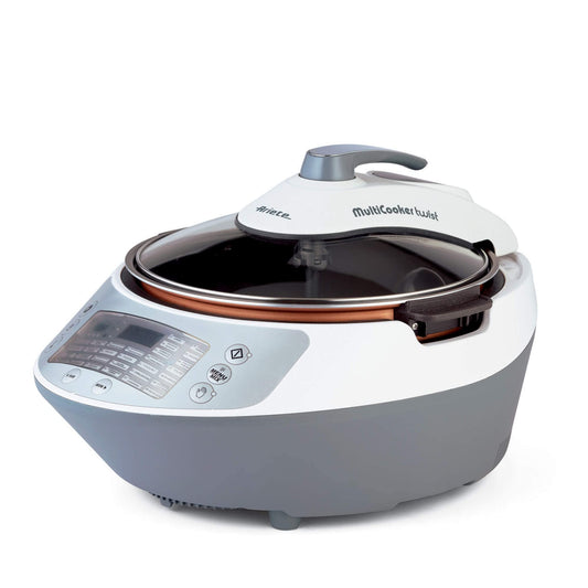 Ariete Multicooker Twist 2945, tvaika katls, daudzfunkcionāls elektriskais gatavošanas aparāts, rīsu vārītājs, ar 30 iepriekš iestatītiem gatavošanas programmām, LCD displejs, 5 L ietilpība, 1900W, balts