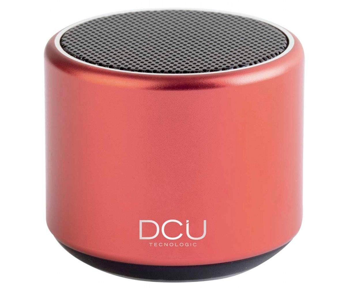 DCU TECNOLOGIC, portatīvais mini Bluetooth skaļrunis, 3W, mazs izmērs, liels skaņas kvalitāte, tālvadības pults fotogrāfijām (Sarkans)