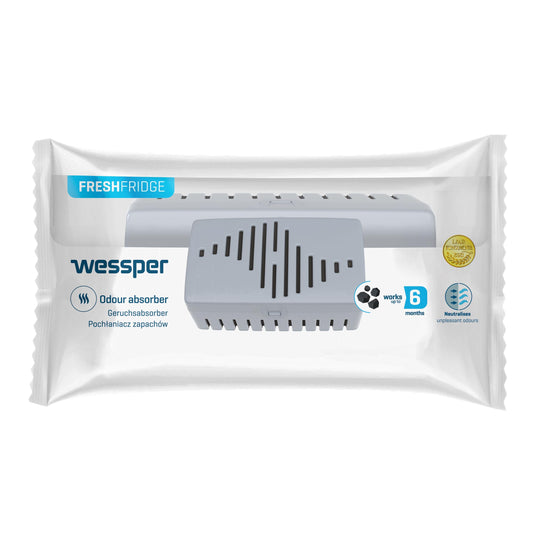 Wessper Fresh Fridge - Smell absorber with replaceable cartridge, activated carbon, 6-month effectiveness.
