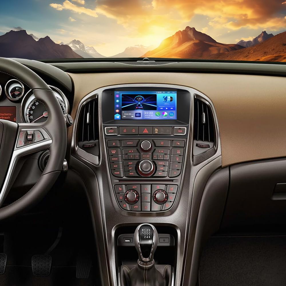 2GB+64GB Android 15 automagnetola Opel Astra J 2011-2012 ar CarPlay un Android Auto, 2 DIN Bluetooth auto radio ar 7 collu HD skārienekrānu, Wi‑Fi, FM, MirrorLink, stūres vadību, navigāciju - Plug & Play