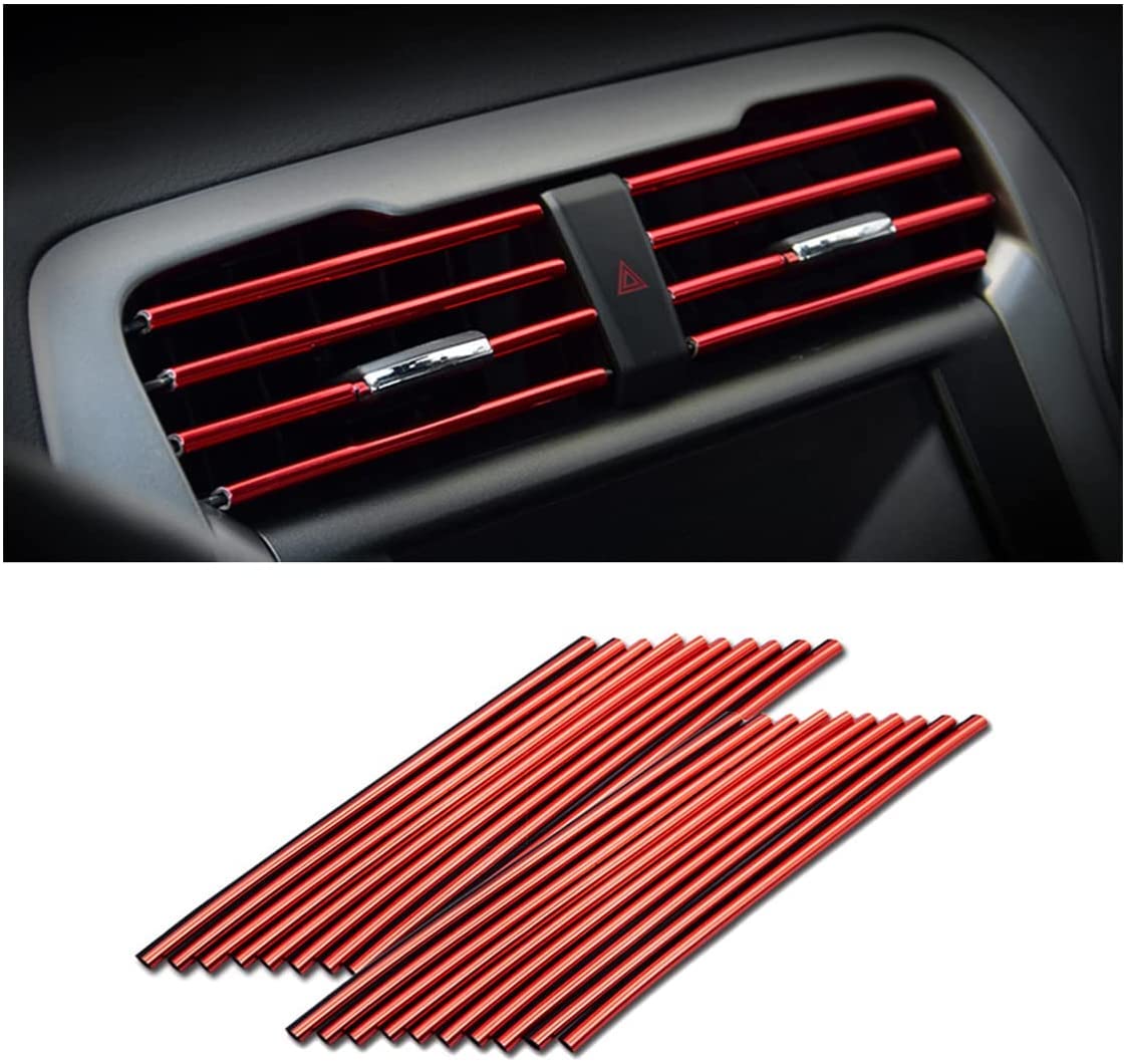 Auto ventilācijas restes dekors CGEAMDY, 20 gab., sarkans