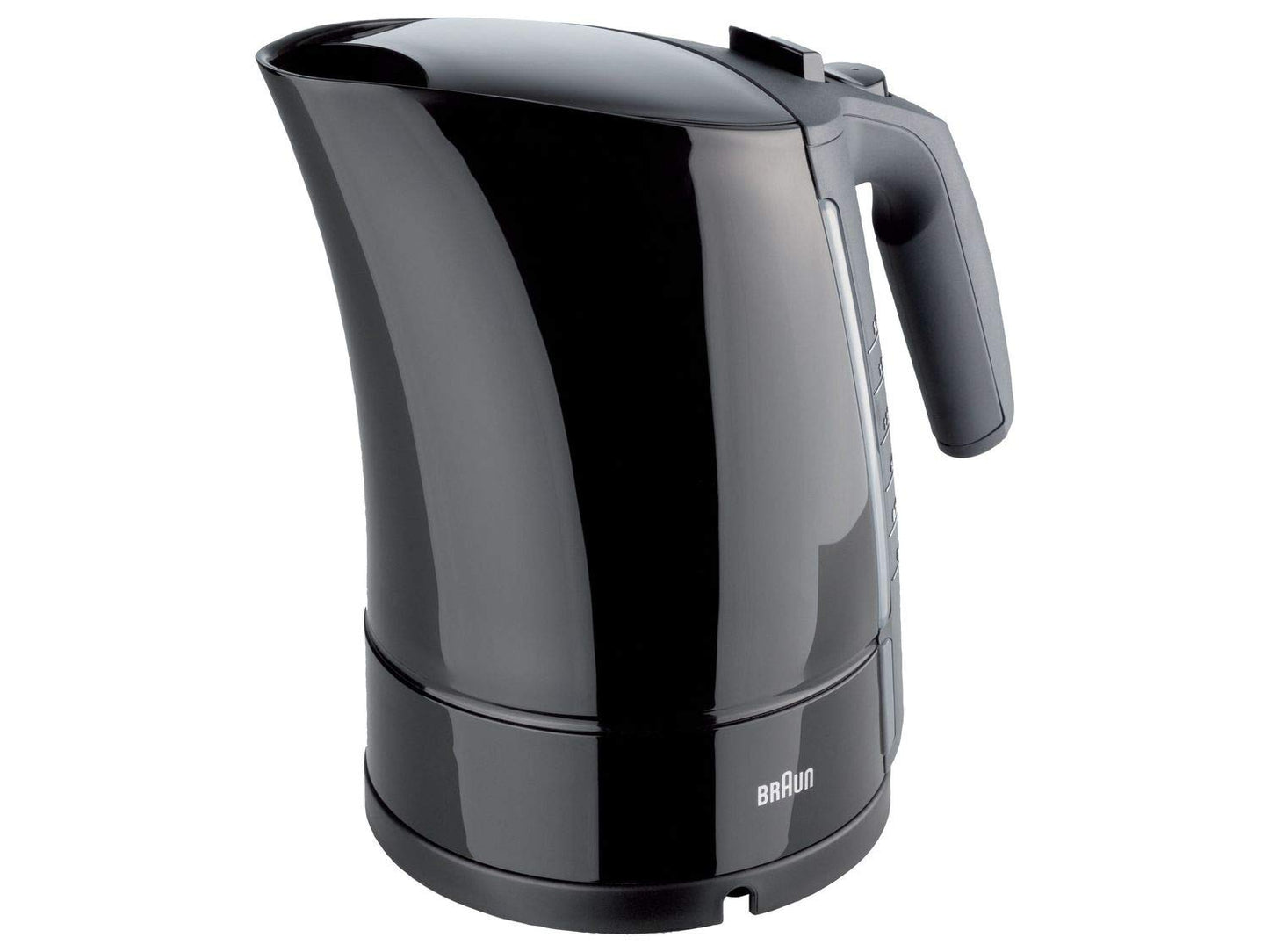 Braun WK 300 AquaExpress - Black electric kettle with rapid boil, 1.7L capacity, and automatic shut-off feature.