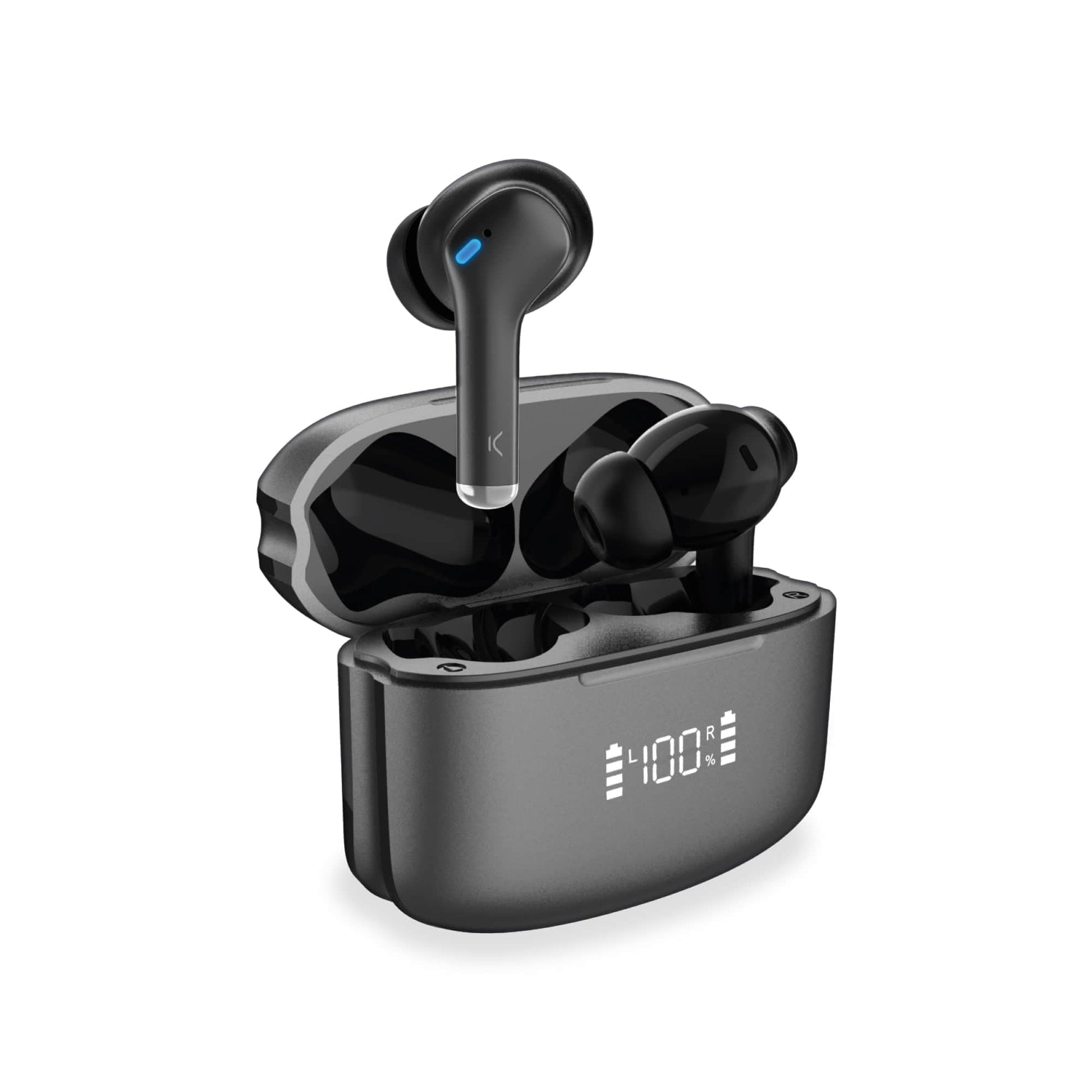 KSIX Noise Cancel 3 - bezvadu Bluetooth austiņas ar ANC, HD zvaniem, caurspīdīguma režīmu, 18 stundu akumulatoru.