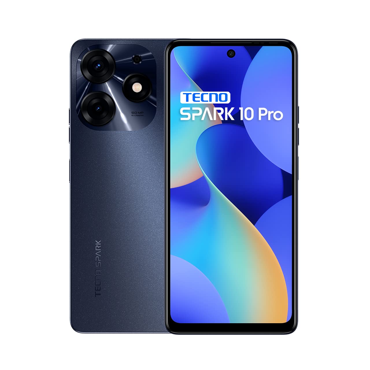 TECNO Mobile Spark 10 Pro - Android, Dual SIM, 8GB RAM, 128GB storage, 50MP dual camera, 2460 x 1080 display, Starry Black
