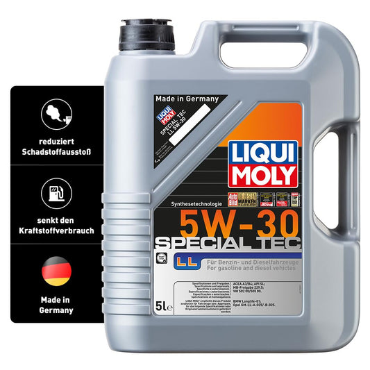 Motoreļļa LIQUI MOLY Special Tec LL 5W-30 5 L, sintēzes tehnoloģija, 5 litri, Art.-Nr.: 1193