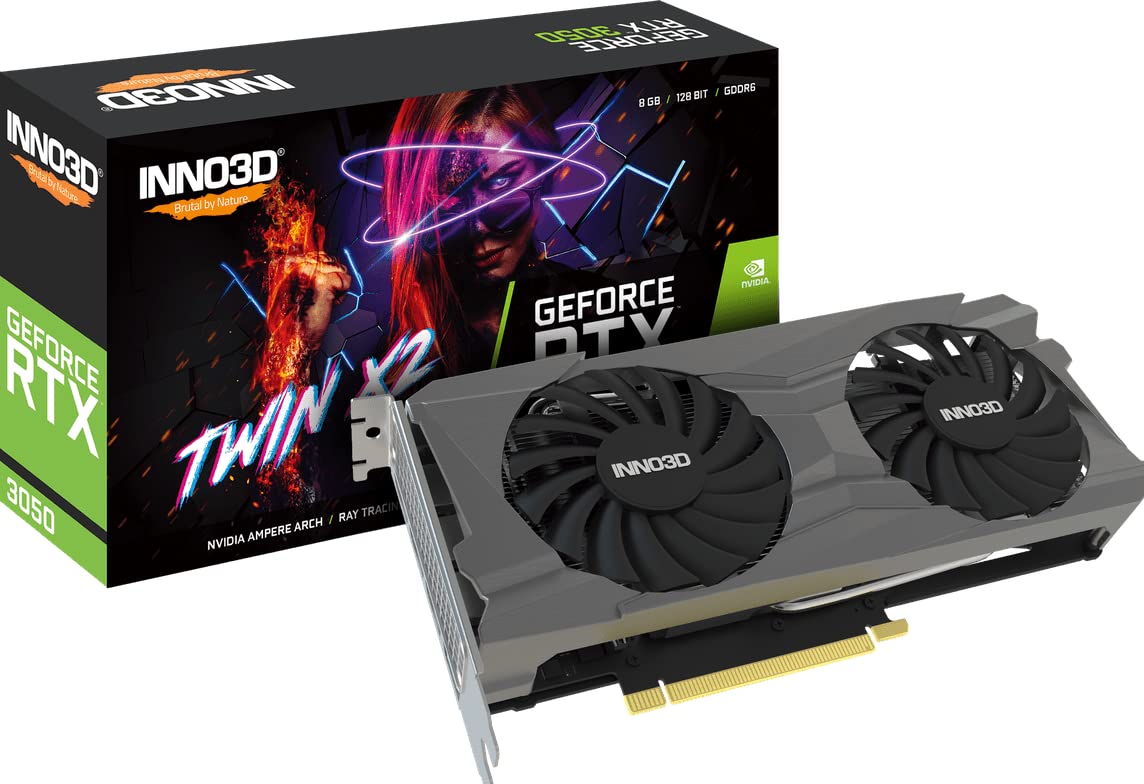 Inno3D GeForce RTX 3050 Twin X2 - 8 GB GDDR6, dual-fan cooling, high-performance gaming graphics card