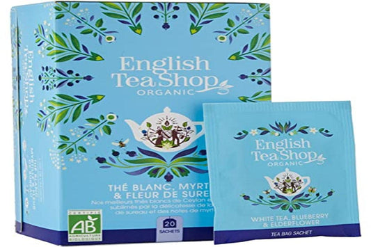 English Tea Shop bioloģiskā baltā tēja ar mellenēm un plūškoka ziediem, Supertee