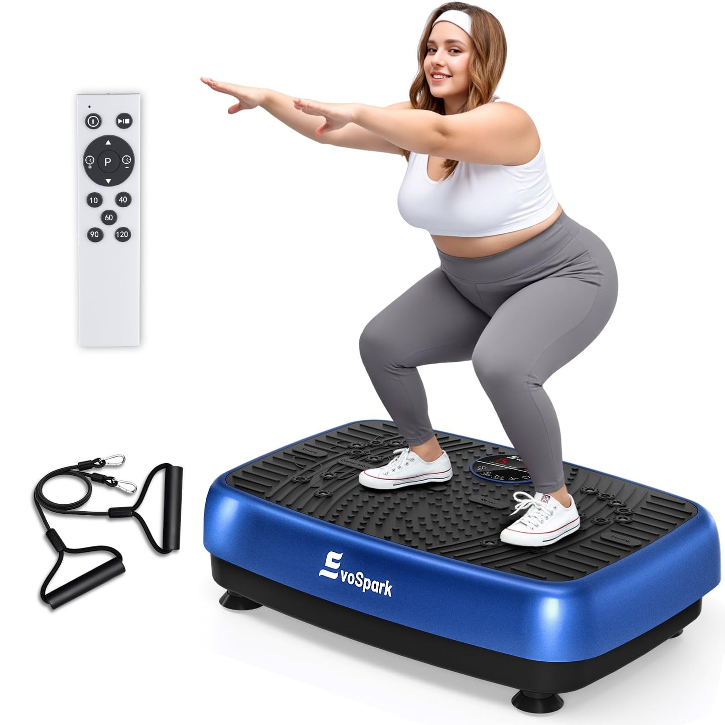 Vibrācijas platforma EvoSpark, testsieger 2025, uzlabota ar dubultmotoru, svara samazināšanai, visa ķermeņa treniņam, masāžas ierīce, 450 lbs power plate vibrācijas dēlis mājas treniņiem