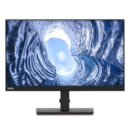 Lenovo ThinkVision T24i-2L - 23.8" IPS display, 4ms response, 250 nits brightness, adjustable height, tilt, and swivel, black.