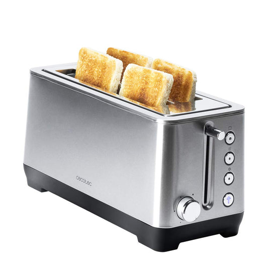Cecotec tosteris BigToast Extra Double. 2 papildu platās garās vietas, jauda 1600 W, 4 iepriekš iestatītas funkcijas, 6 jaudas līmeņi.