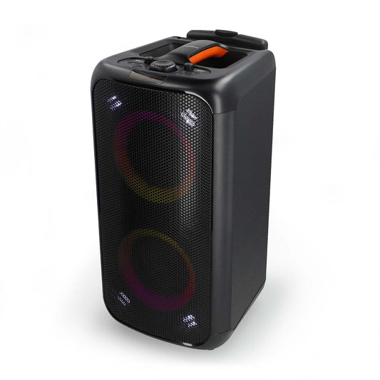 Nedis Bluetooth ballīšu skaļrunis - maksimālā akumulatora darbības laiks: 5 stundas - 240 W - rokturis - ballīšu gaisma - ekvalaizers - oranža/melna